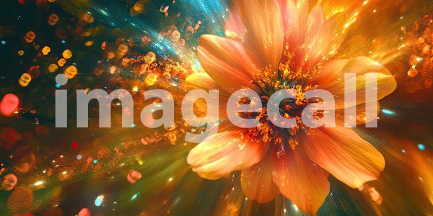 Surreal Floral Abstract. A psychedelic field of vibrant, translucent flowers with glowing details. Perfect for fantasy, psychedelic, and artistic themes.