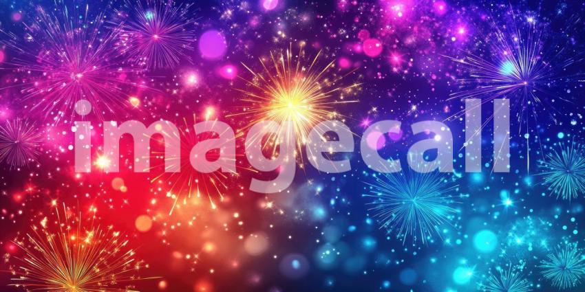 London Skyline with Fireworks. A vibrant cityscape with fireworks exploding over iconic landmarks. Perfect for travel, celebration, and cityscape themes.