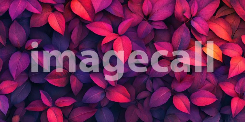 Purple Flowers in Lush Green Foliage. A vibrant texture of dark green leaves with scattered purple blossoms. Perfect for nature, botanical, and floral themes.