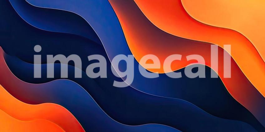 Abstract Wavy Background with Blue and Orange Hues.