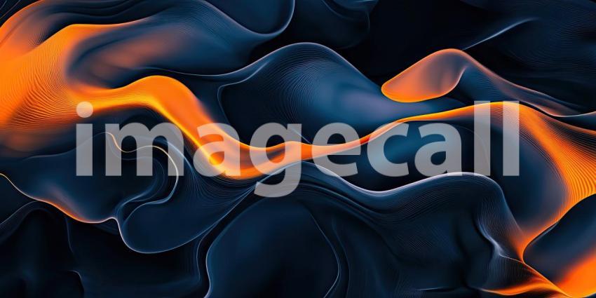 Abstract Wavy Background with Blue and Orange Hues.