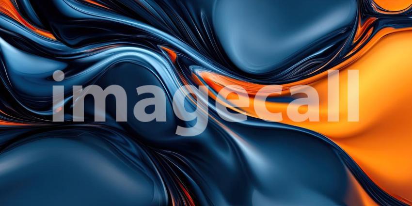 Abstract Wavy Background with Blue and Orange Hues.