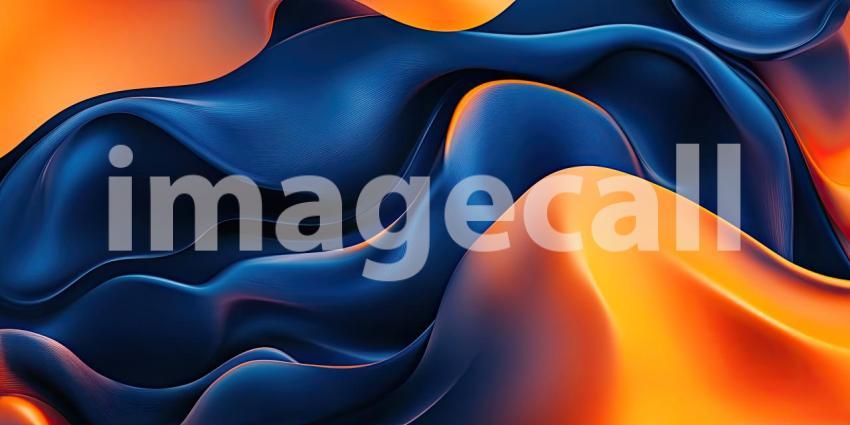Abstract Wavy Background with Blue and Orange Hues.