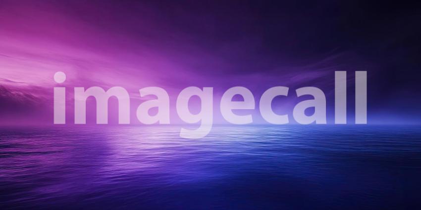 Surreal Mountain Range at Twilight. A panoramic view of a majestic mountain range bathed in a vibrant purple and blue light, evoking a sense of otherworldly beauty.