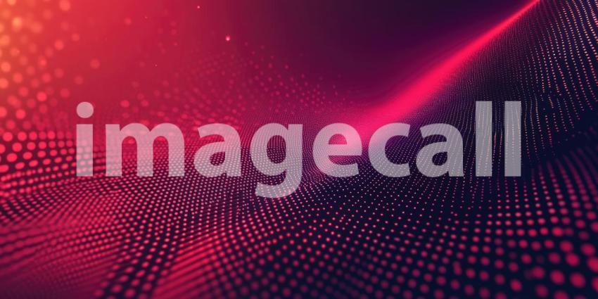 Dynamic Red Particle Wave. A mesmerizing abstract background composed of swirling red particles creating a dynamic and energetic wave pattern.