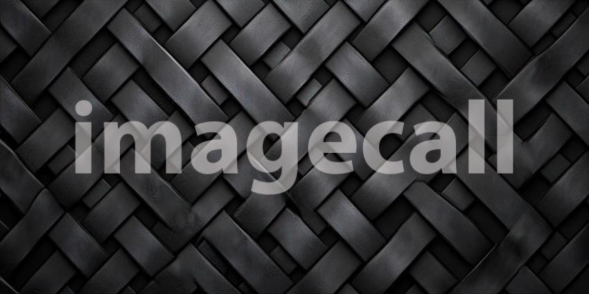 Interlocking Black Leather Texture. An intricate pattern of woven leather strips creating a luxurious and sophisticated background.