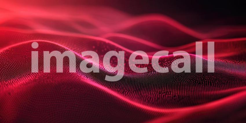 Dynamic Red Particle Wave. A mesmerizing abstract background composed of swirling red particles creating a dynamic and energetic wave pattern.