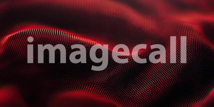 Dynamic Red Particle Wave. A mesmerizing abstract background composed of swirling red particles creating a dynamic and energetic wave pattern.