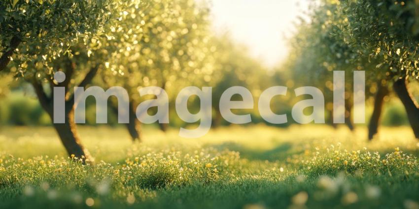 Sunlit Path Through a Lush Green Forest