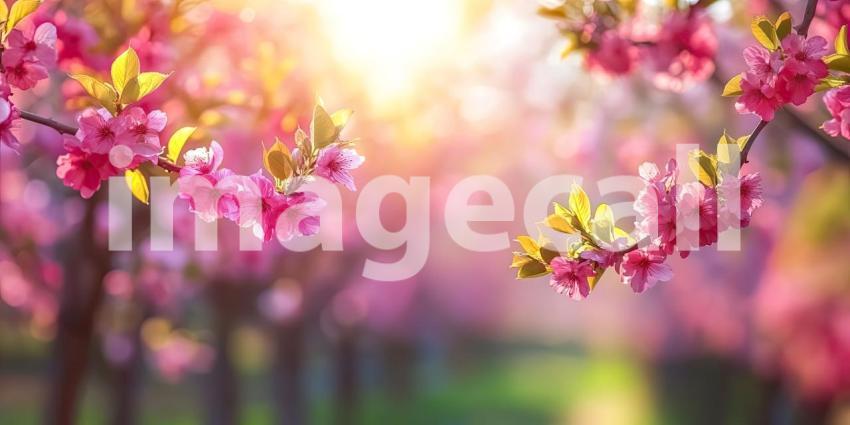 Sunlit Path Through a Lush Green Forest