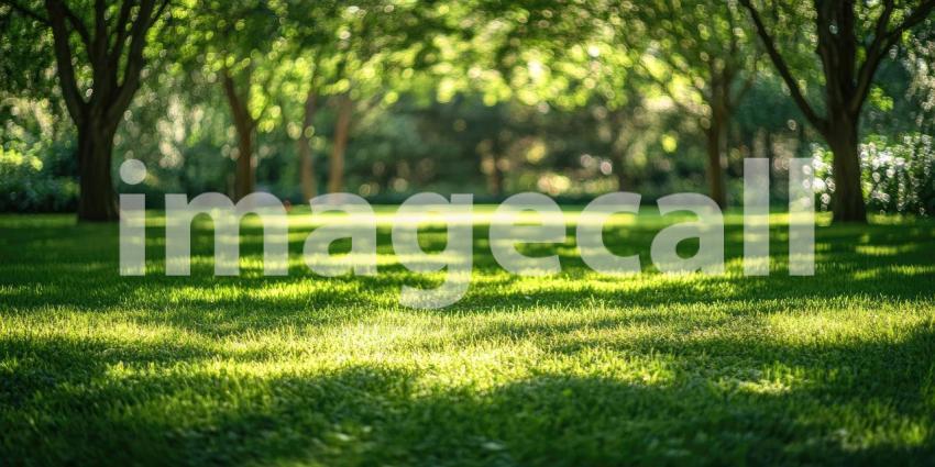 Sunlit Path Through a Lush Green Forest