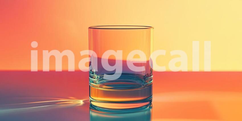 Empty Glass in Warm Sunset Light
