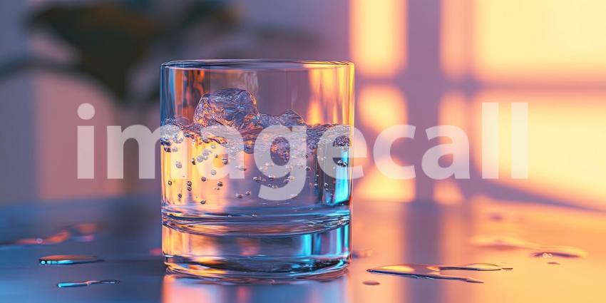 Empty Glass in Warm Sunset Light