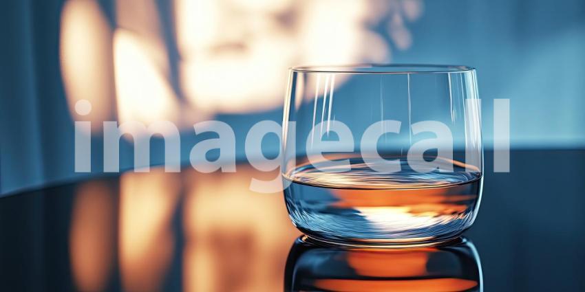 Empty Glass in Warm Sunset Light