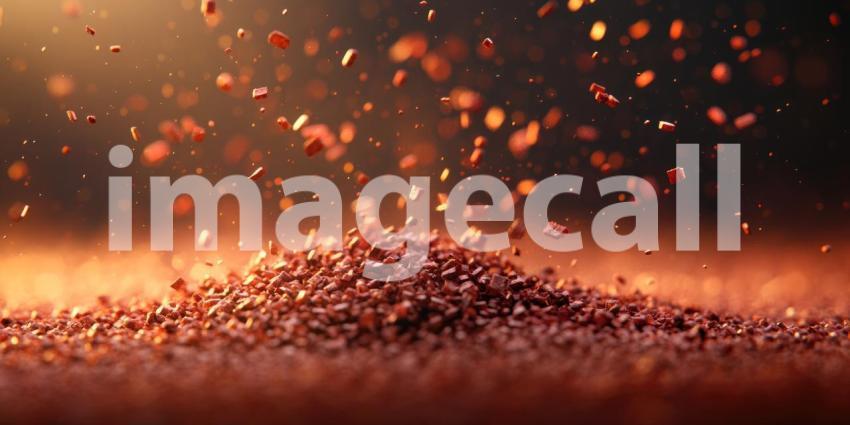 Textured Red Sandpile on White Background