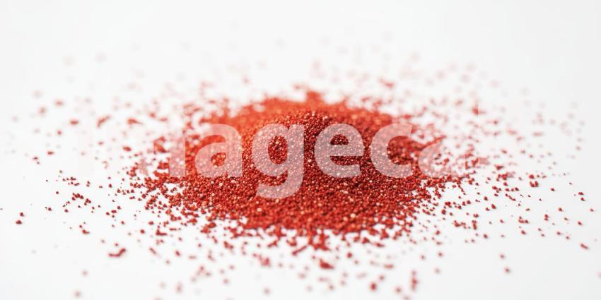 Textured Red Sandpile on White Background