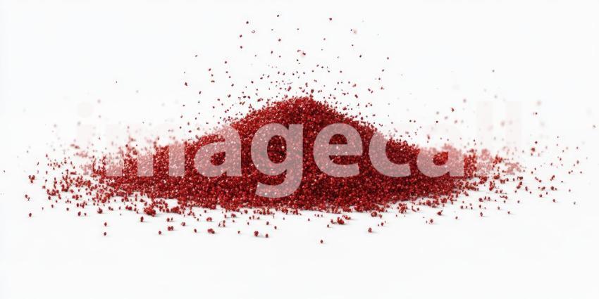 Textured Red Sandpile on White Background