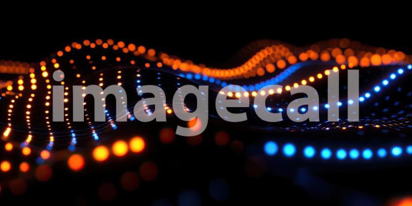 Dynamic Digital Waves with Glowing Lights