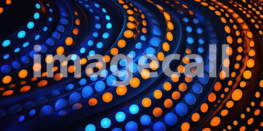 Dynamic Digital Waves with Glowing Lights