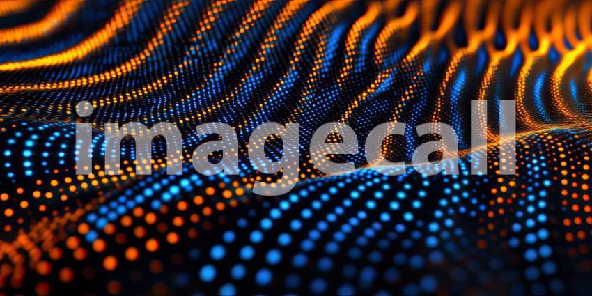 Dynamic Digital Waves with Glowing Lights