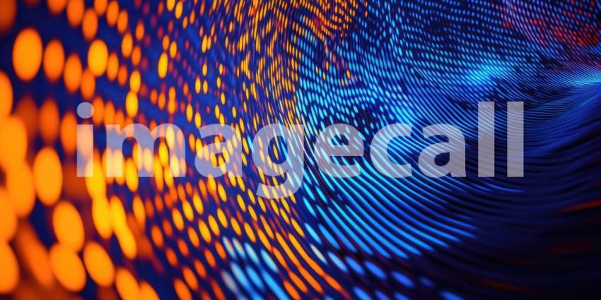 Dynamic Digital Waves with Glowing Lights