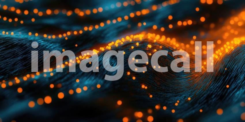 Dynamic Digital Waves with Glowing Lights