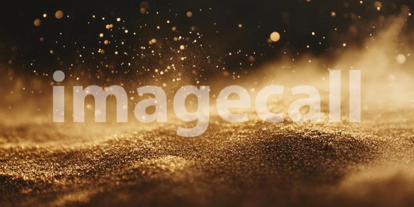 Shimmering Gold Dust Cloud with Warm Ambient Light