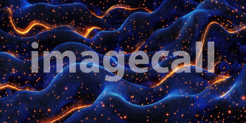 Dynamic Digital Waves with Glowing Lights