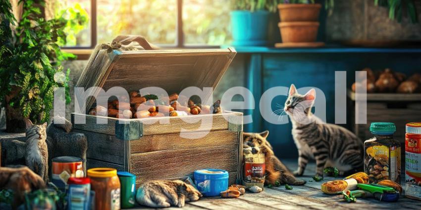 Curious Kitten in a Cat Food Pantry