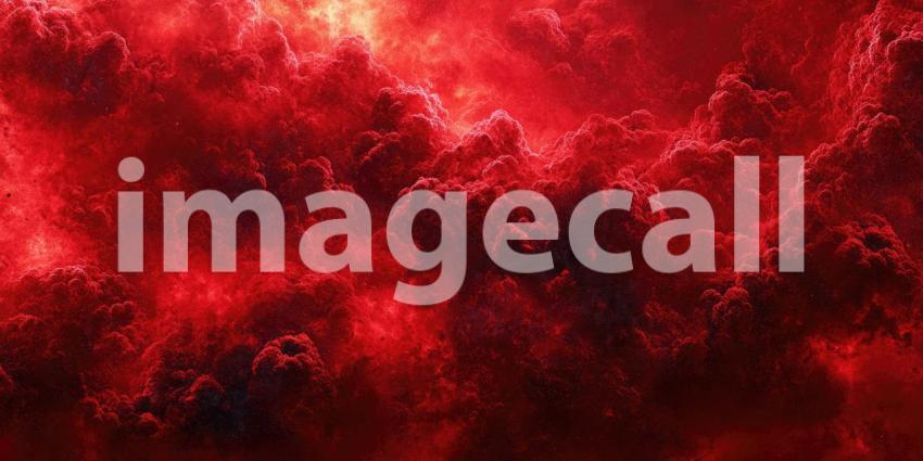 Abstract Crimson Nebula, a Cosmic Dance of Fiery Hues