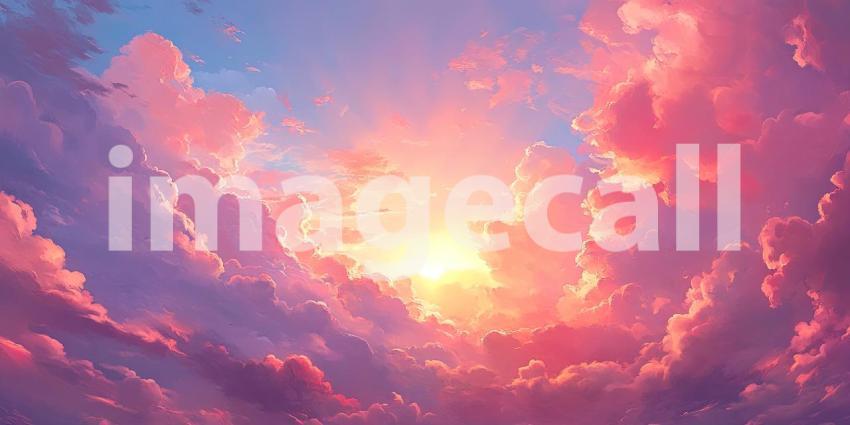 Abstract Crimson Nebula, a Cosmic Dance of Fiery Hues