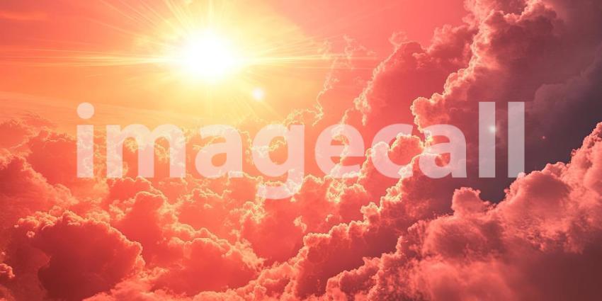 Abstract Crimson Nebula, a Cosmic Dance of Fiery Hues