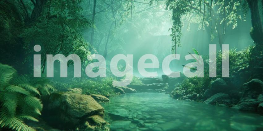 Enchanted Woodland Path Beckons with Sunbeams Filtering Through the Trees