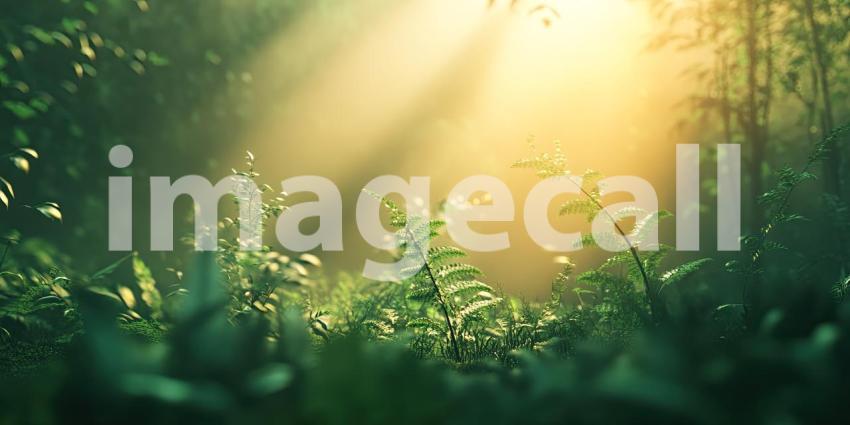 Enchanted Woodland Path Beckons with Sunbeams Filtering Through the Trees