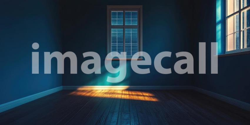 Sunlight Bathes the Empty Room in Warm Hues, Casting a Playful Dance of Shadows.