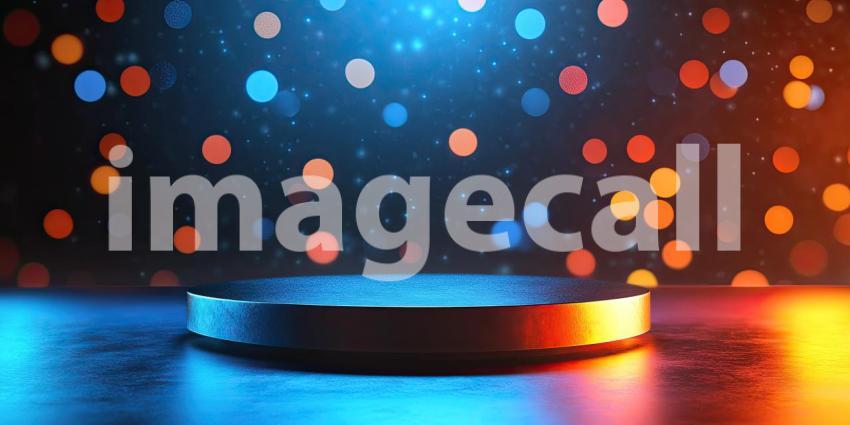 Minimalist Product Display with Lush Greenery and a White Podium.