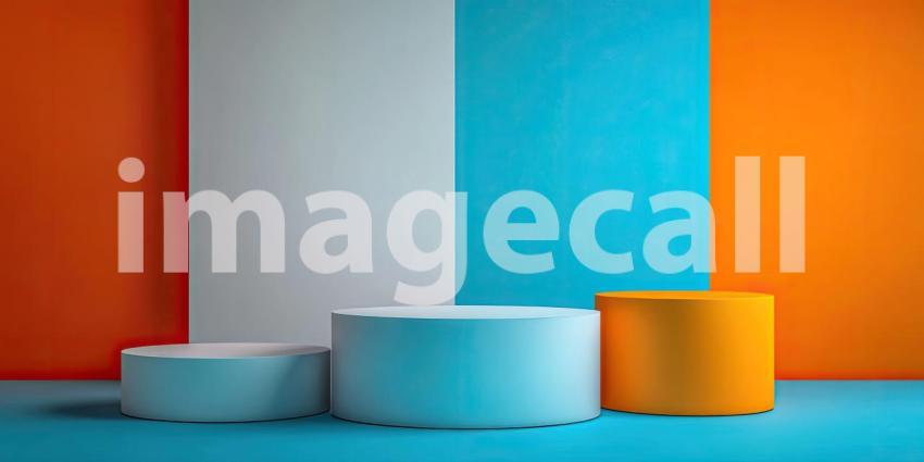 Minimalist Product Display with Lush Greenery and a White Podium.