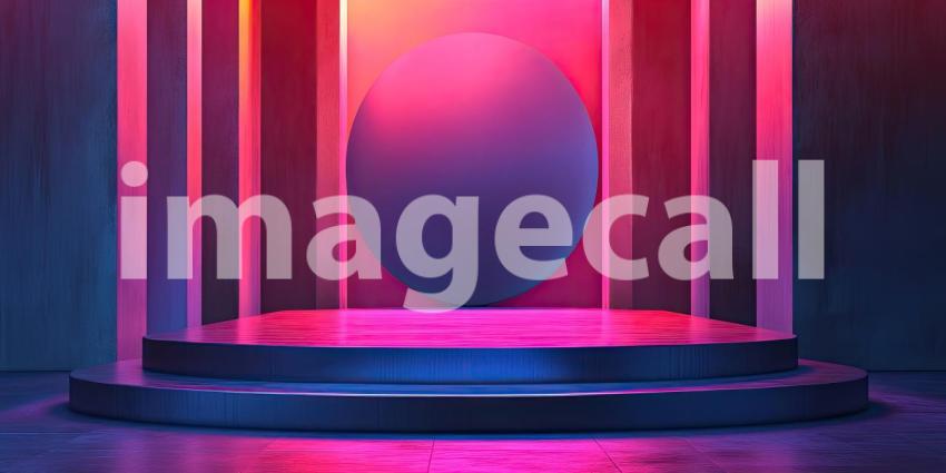 Minimalist Product Display with Lush Greenery and a White Podium.