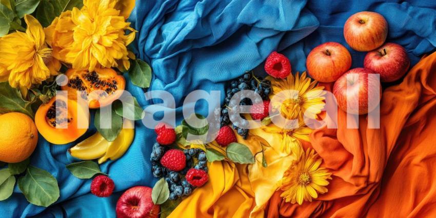 A Kaleidoscope of Colors: A Pile of Colorful Fabrics in a Rainbow of Hues.