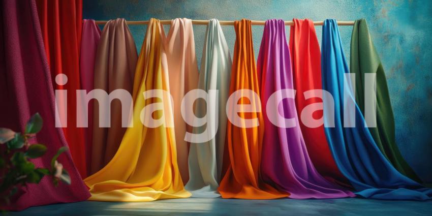 A Kaleidoscope of Colors: A Pile of Colorful Fabrics in a Rainbow of Hues.