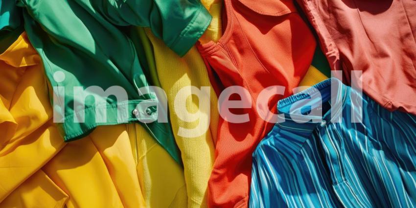 A Kaleidoscope of Colors: A Pile of Colorful Fabrics in a Rainbow of Hues.