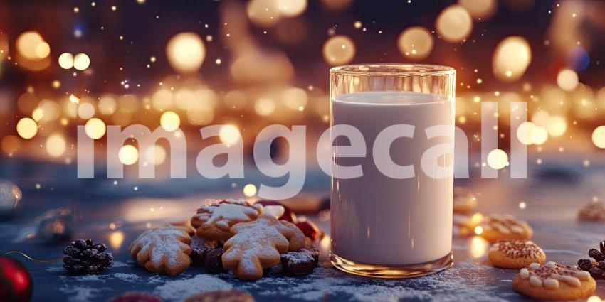 A Festive Feast for Santa: Milk and Cookies Await on a Cozy Table.