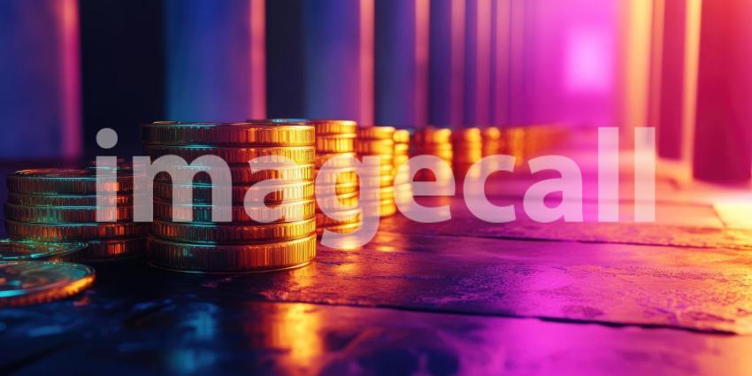 A Glittering Treasure Trove: A Mountain of Golden Coins Shimmers in the Light.