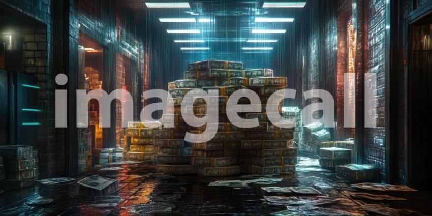 A Glittering Treasure Trove: A Mountain of Golden Coins Shimmers in the Light.