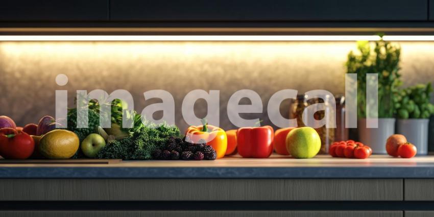 A Vibrant Display of Fresh Produce Awaits on a Kitchen Counter, Ready for Culinary Inspiration.