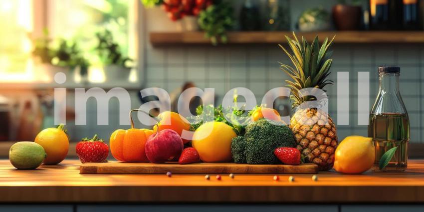A Vibrant Display of Fresh Produce Awaits on a Kitchen Counter, Ready for Culinary Inspiration.