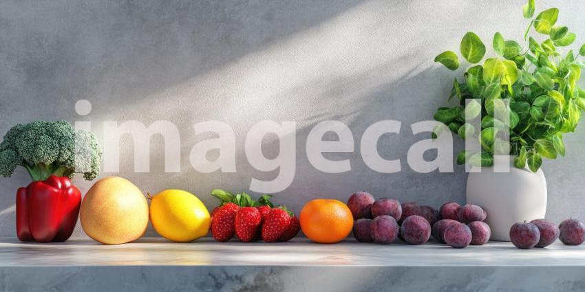 A Vibrant Display of Fresh Produce Awaits on a Kitchen Counter, Ready for Culinary Inspiration.