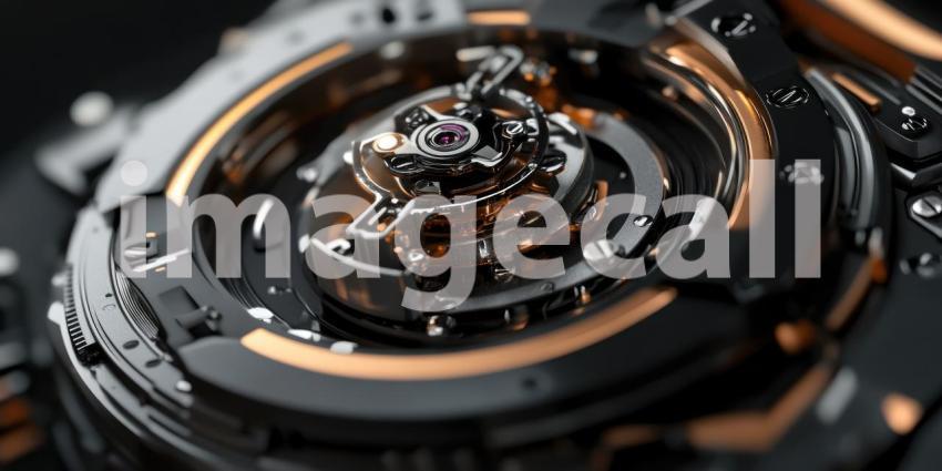 Precision Engineering: A Close-up of a Complex Watch Mechanism