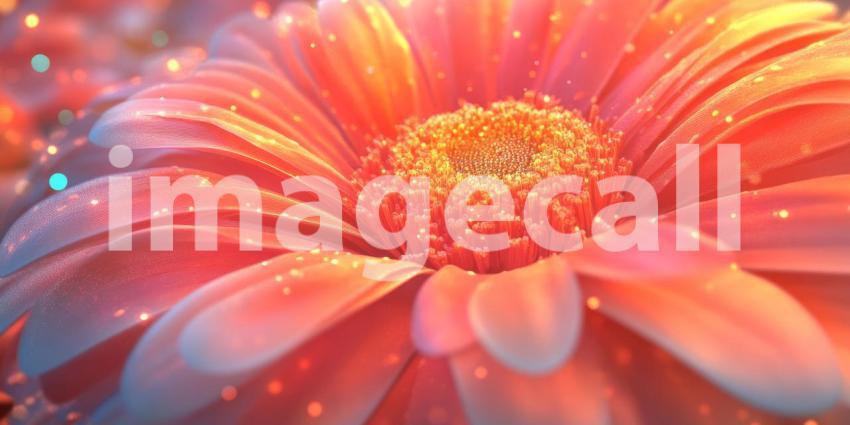 Ethereal Bloom: A Delicate Gerbera Daisy Shimmers with Golden Light