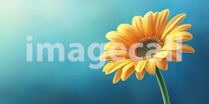 Ethereal Bloom: A Delicate Gerbera Daisy Shimmers with Golden Light